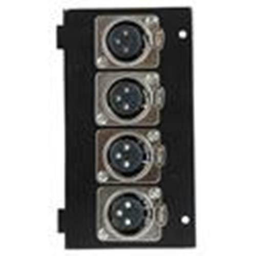 NEW Connector Cable Wire Steel Plate (4) Female XLR Connections.Floor / wall mnt