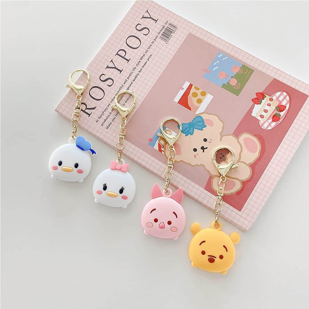 TXGOT Protective Case for AirTag Case (2021),3D Cute Fashion Cartoon Cover Designed Portable Tracker Holder Silicone Case with Anti-Lost Keychain Ring for Apple AirTag (Donald Duck)