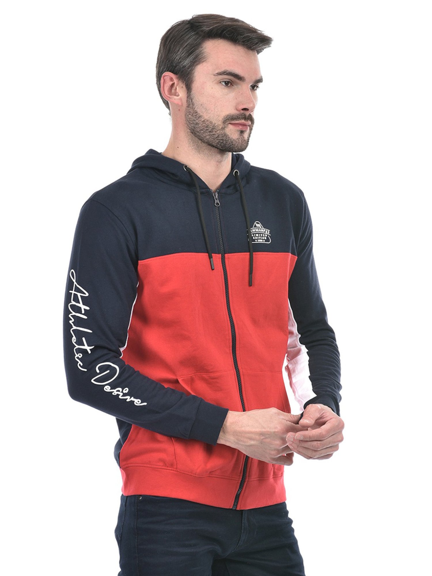 Lawman Multicolored Regular Fit Colour Block Hooded Sweatshirts