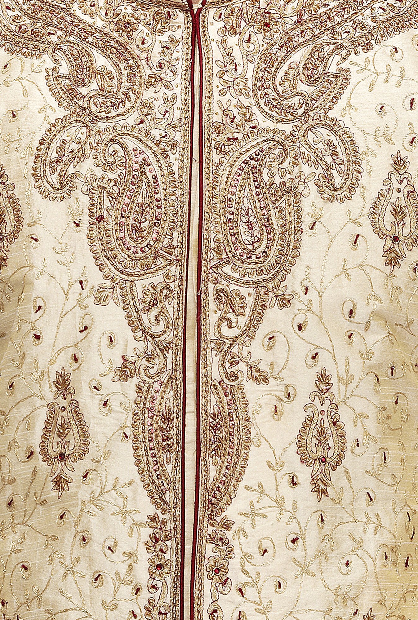 Manyavar Beige Embroidered Kurta & Chudidar Set