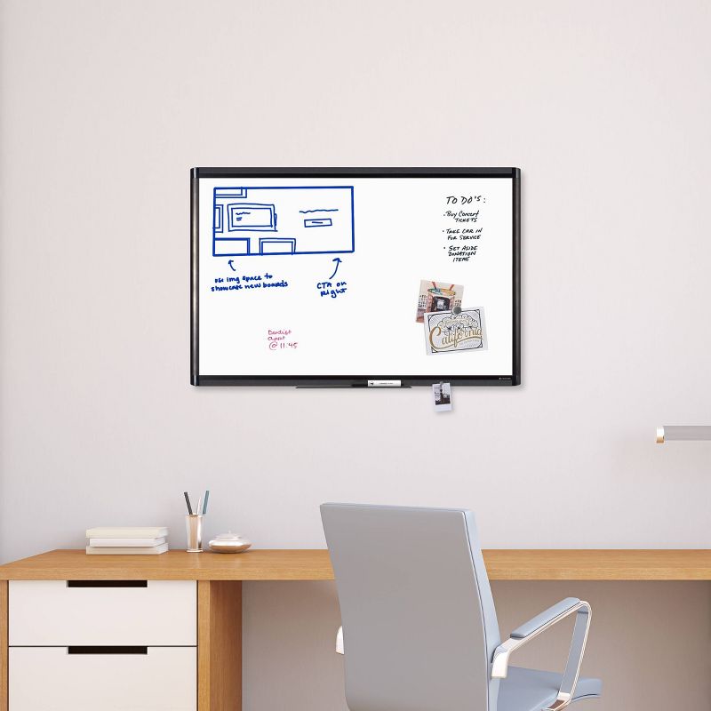 U Brands 36"x24" PINIT Magnetic Dry Erase Board Black Aluminum Frame