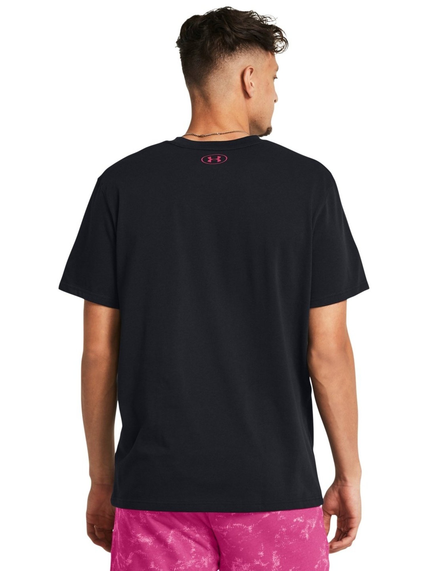 Under Armour Black Cotton Slim Fit Printed T-Shirt