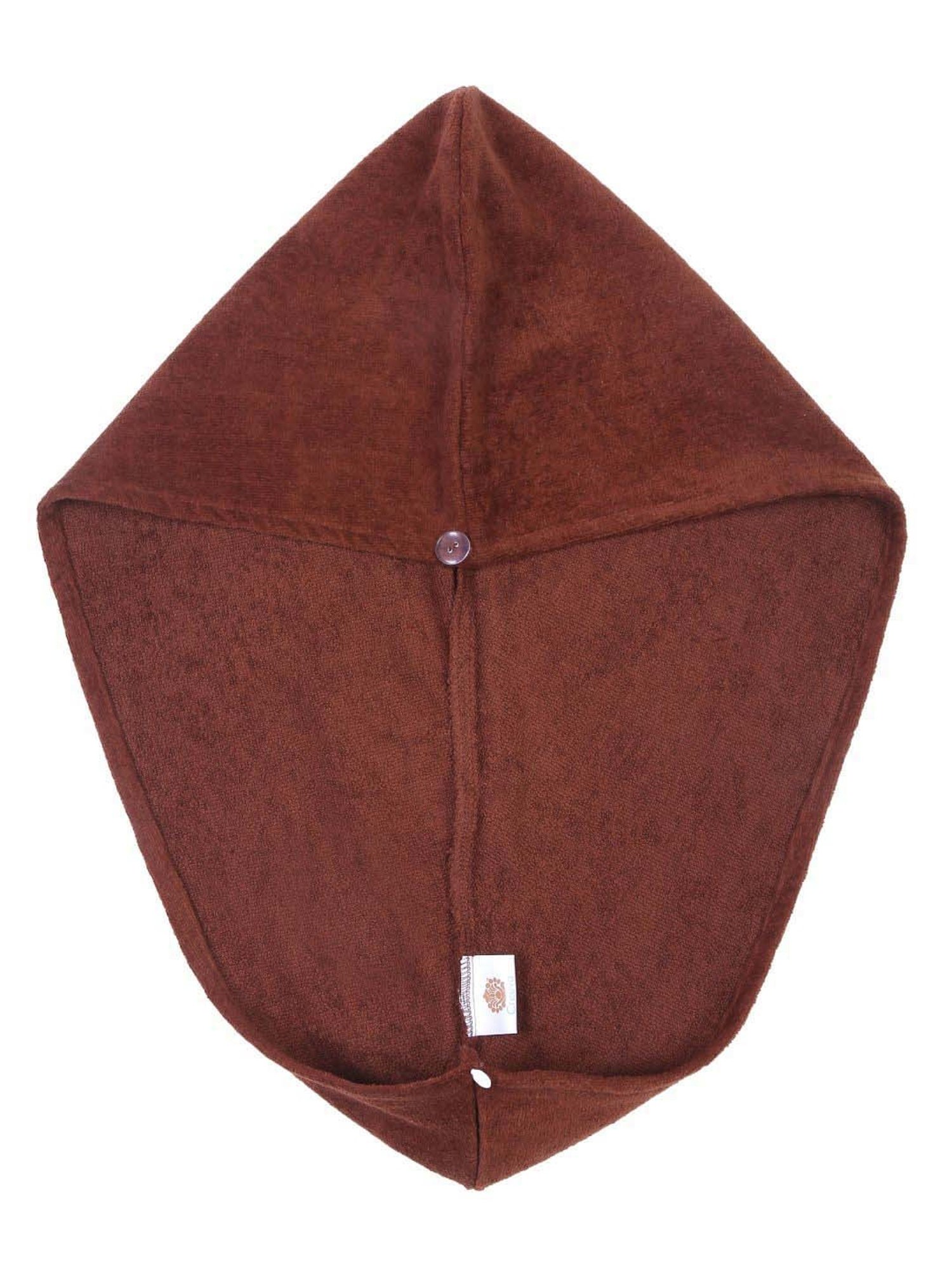 Creeva Luxury Brown Cotton 380 GSM Hair Wrap - Set of 2