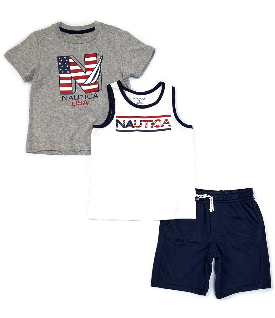 Kinetic by Class Club Little Boys 2T-7 Short-Sleeve Play Hard Performance Tee and Shorts Set