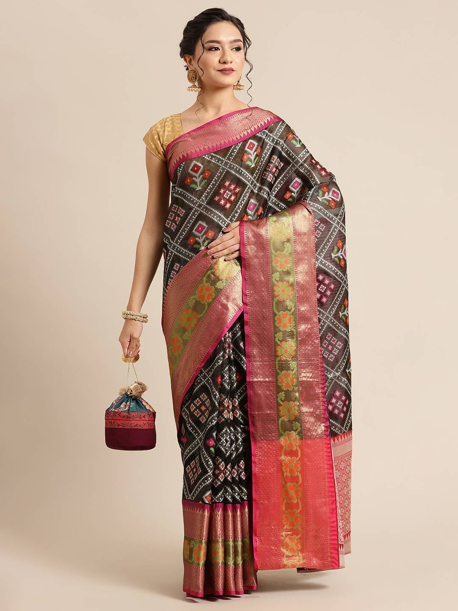 Banarasi Silk Works  Woven Saree with Blouse