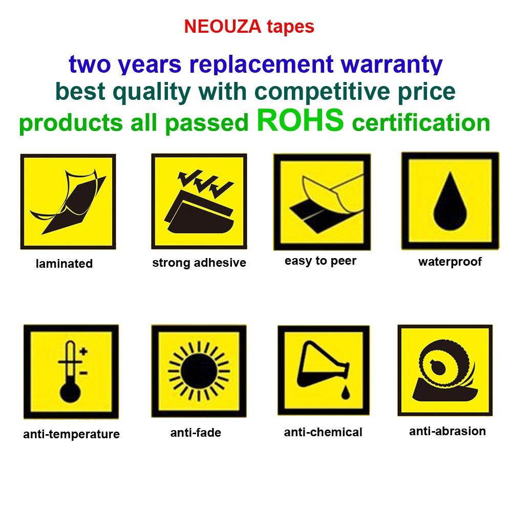 NEOUZA 5PK Compatible For Brother P-Touch Laminated Tze Tz Label Tape Cartridge 9mm x 8m (TZe-121 Black on Clear)