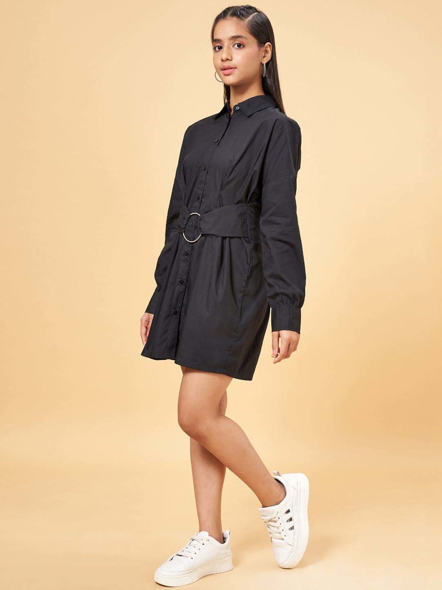 Coolsters by Pantaloons Kids Black Cotton Regular Fit Full Sleeves Dress