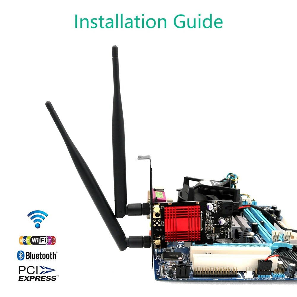 PCIE M.2 Wifi Adapter Network Card 5 ghz 5g 5ghz Wireless PCI Express Wifi Bluetooth Adapter AC 9260 M2 Wifi Card Antenna for PC