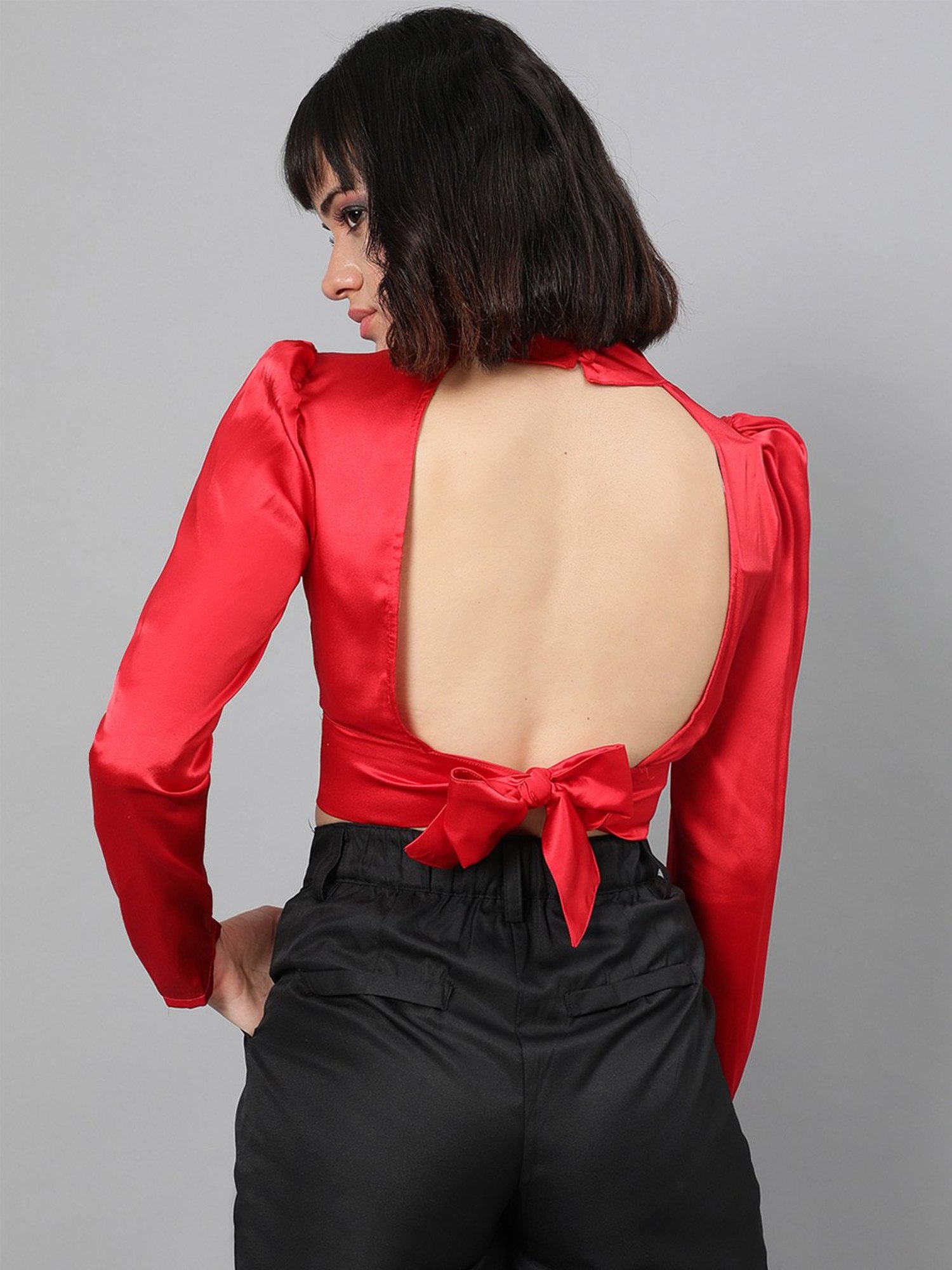 Kotty Red Regular Fit Crop Top