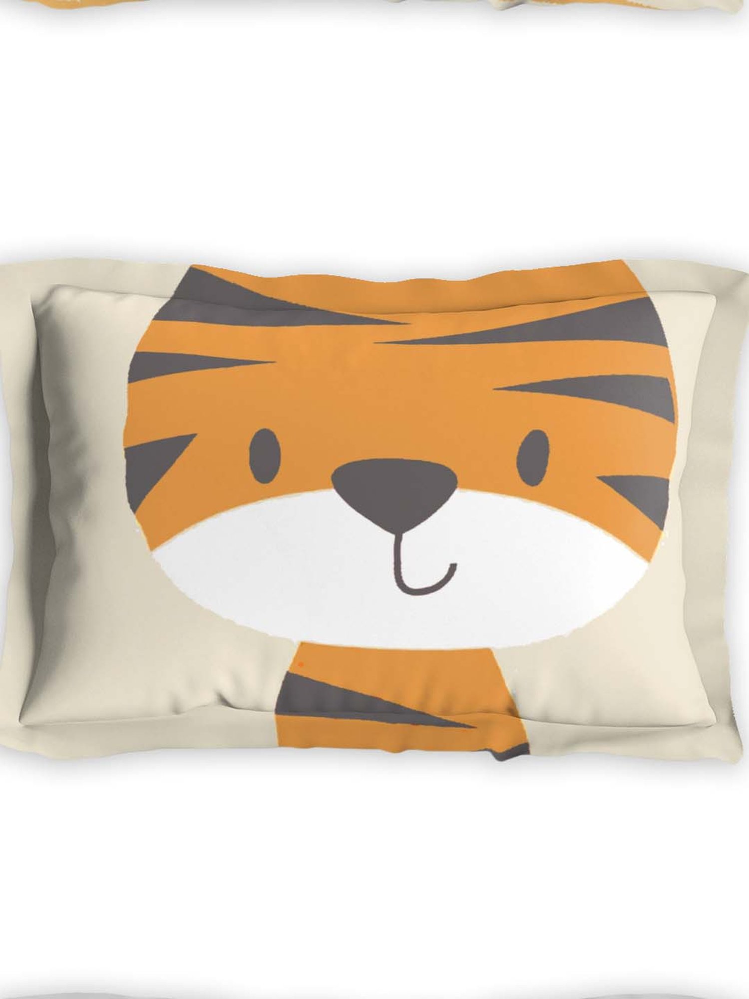 DDECOR - Tiger 100% Cotton Single Bedsheet with 1 Pillow Covers, Orange