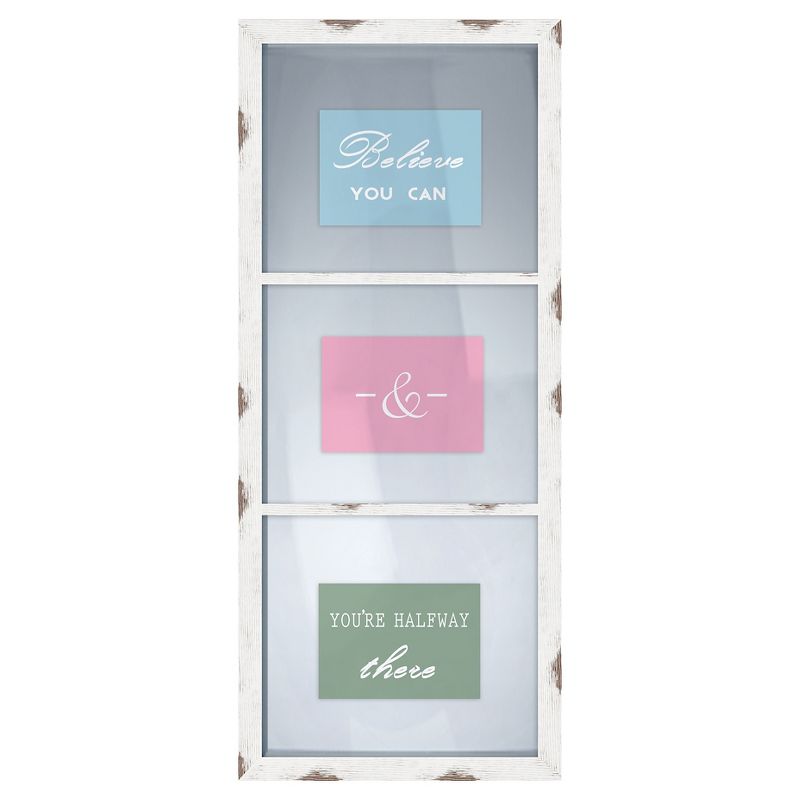 32" x 14.25" Paris II Multiple picture frame White - PTM Images