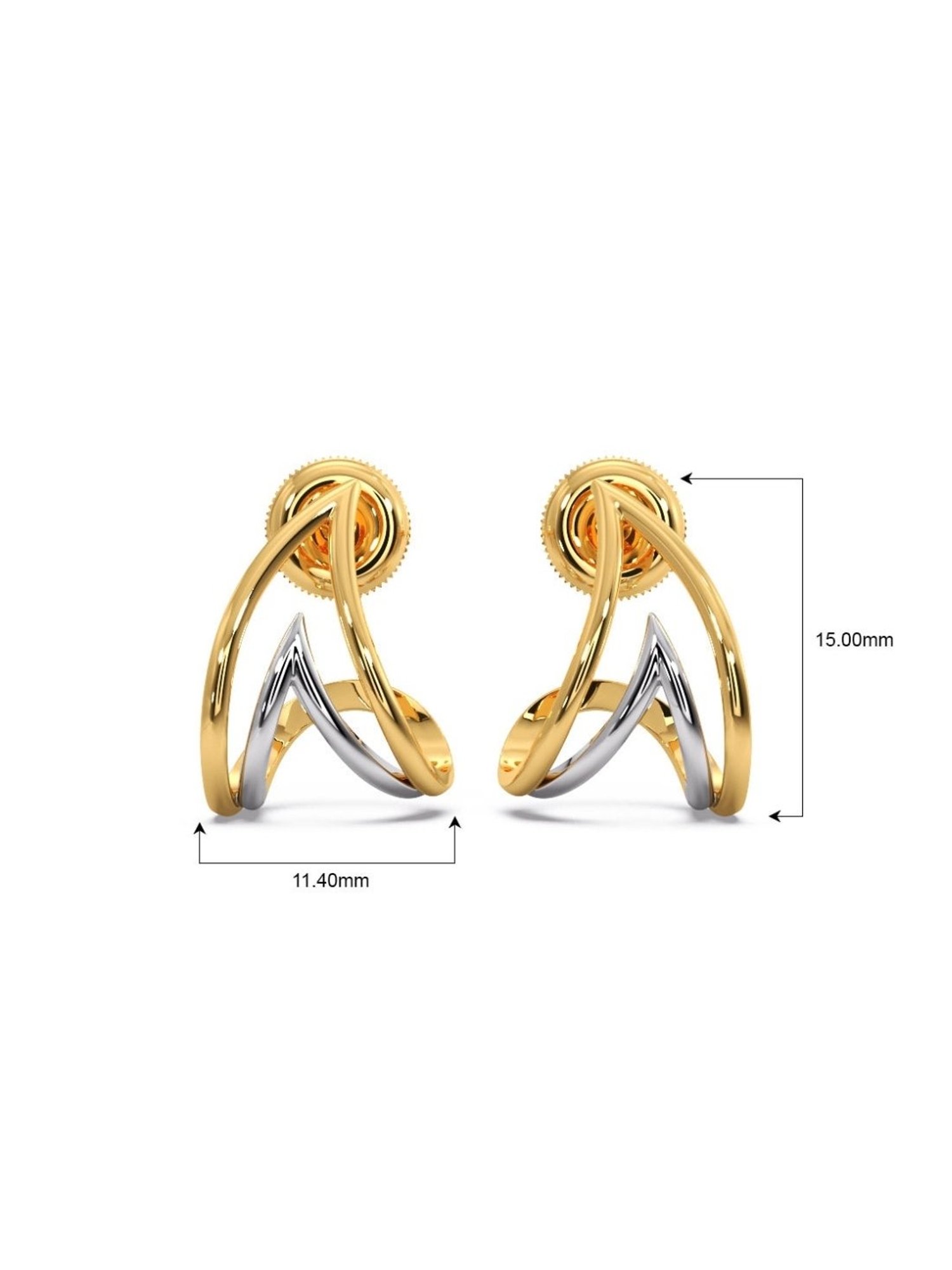 Candere by Kalyan Jewellers Peacock Collection 18k Yellow Gold Hoop Earrings for Women