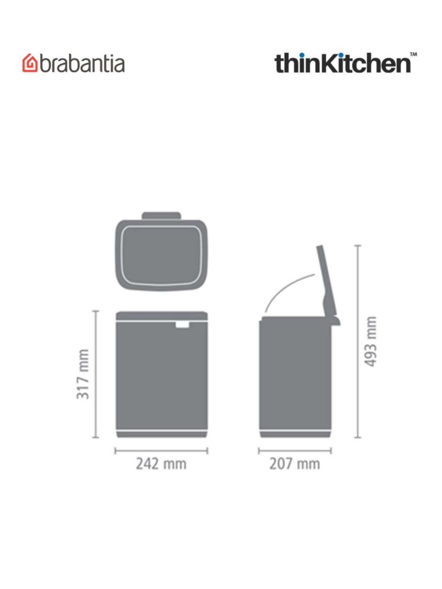 Brabantia Green Plastic Sort & Go Waste Bin (3 L)