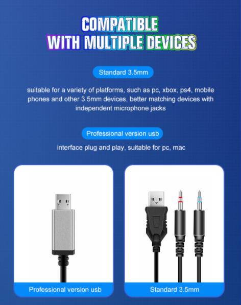 Wired Gaming Headset 7.1 Surround Sound Stereo Earphones USB Microphone Breathing RGB Light G93 For PC Gamer Headphones