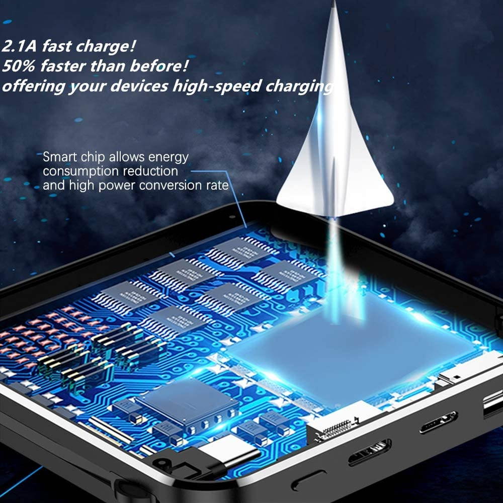 15800mah Power Bank Own Iphone/Micro/Type-C Charge Cable.One of The Smallest and Lightest Power Bank,Ultra-Compact Battery Pack,High-Speed Charging Technology Phone Charger for iPhone Samsung and More