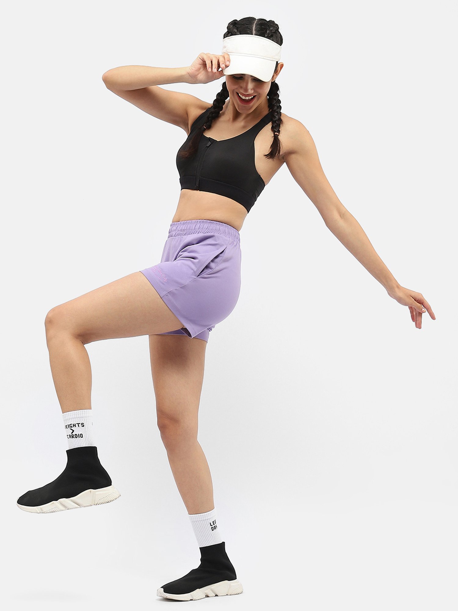 MADAME M Secret Lavender Graphic Print Shorts