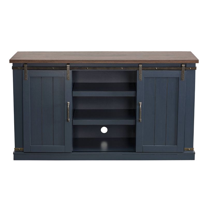 54" Sliding Doors TV Stand For TVs up to 60" Navy - Home Essentials