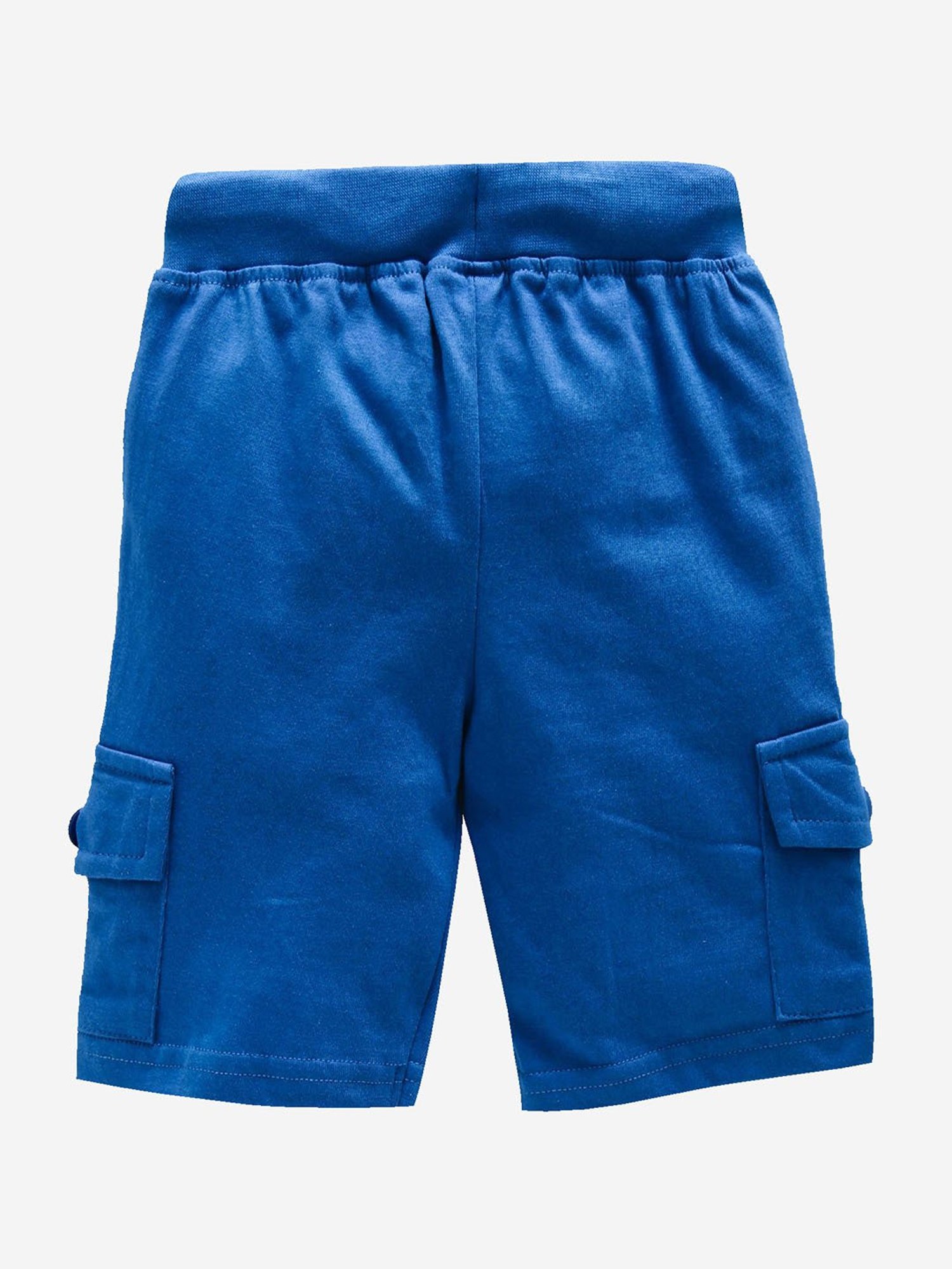 Kiddopanti Kids Royal Blue Solid Cargo Shorts