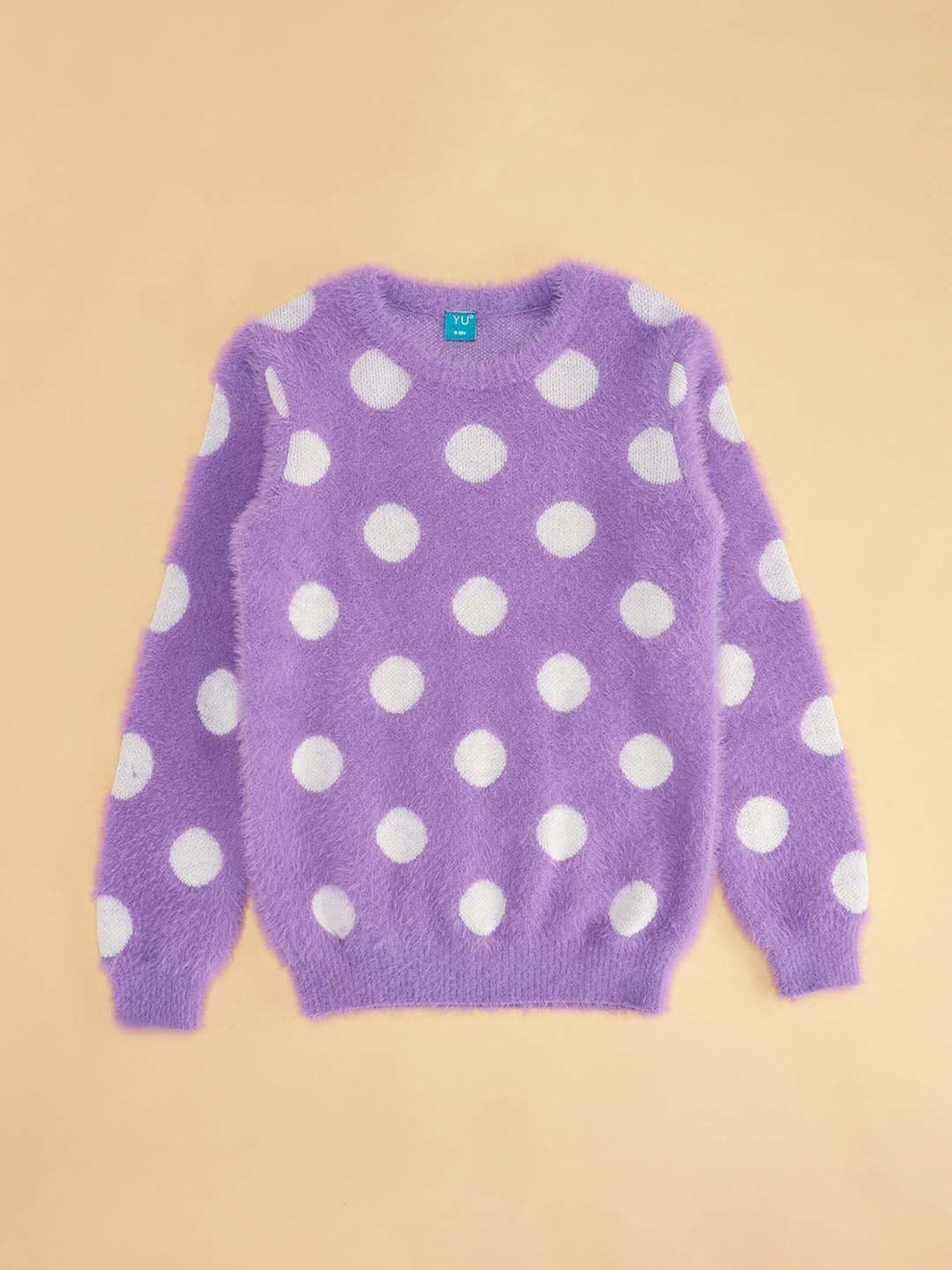 YU by Pantaloons Kids Lavender Printed Full Sleeves Sweater