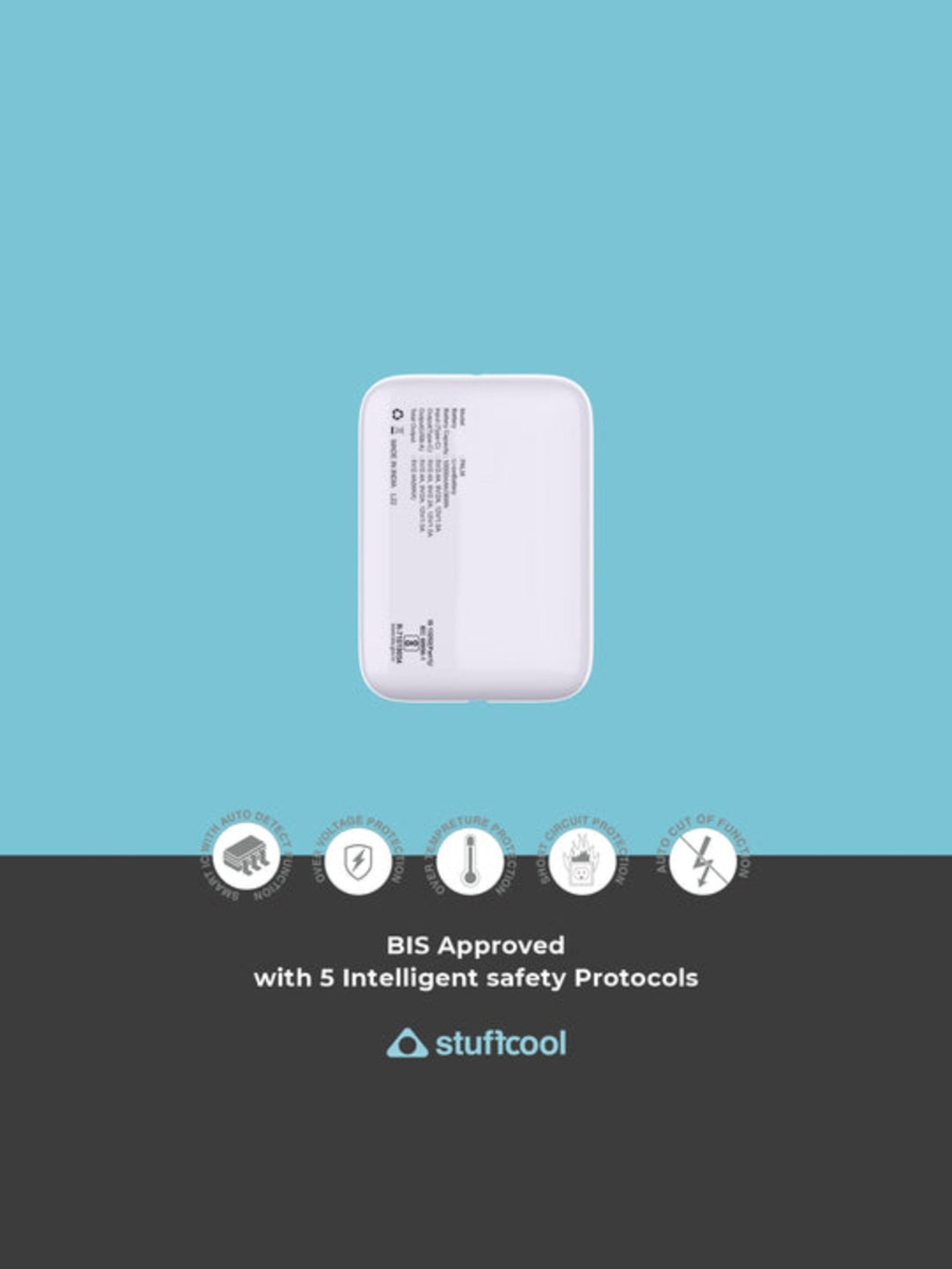 Stuffcool Palm Smallest 10000mAh PD20W Type C Powerbank (White)