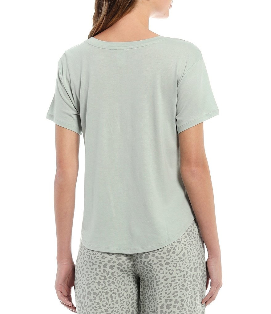 Jasmine & Ginger Animal Screen Print Jersey Knit Coordinating Sleep Top