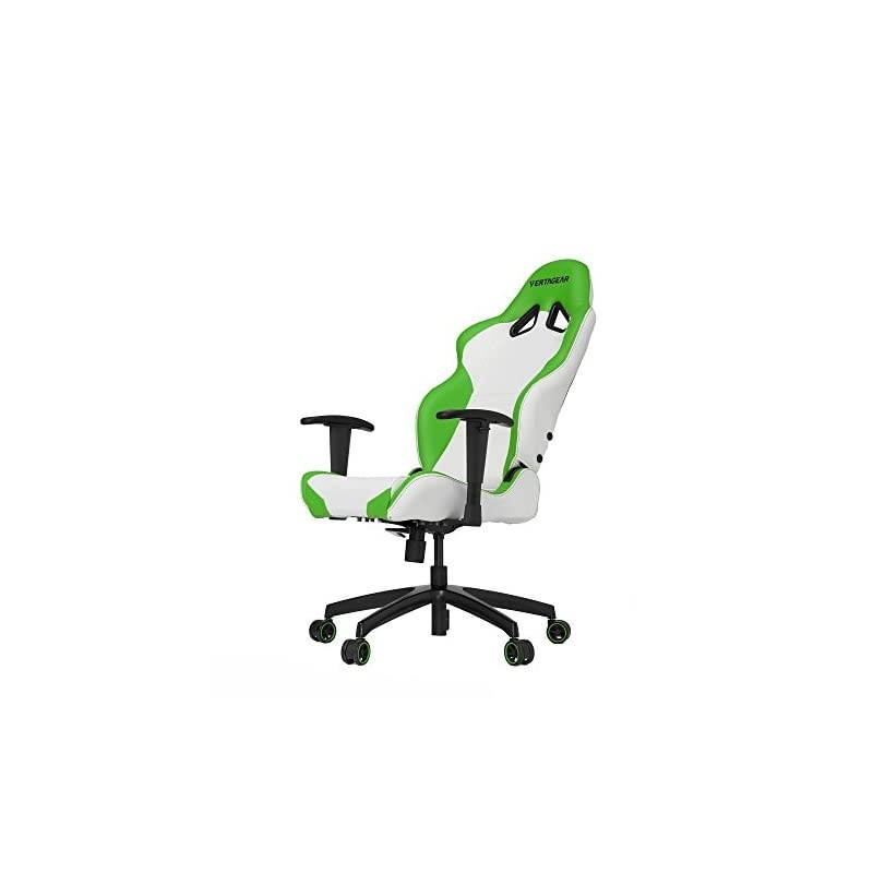 Gaming Chair Racing Seat, S-Line Slim SL2000 BIFMA Cert, White/Green