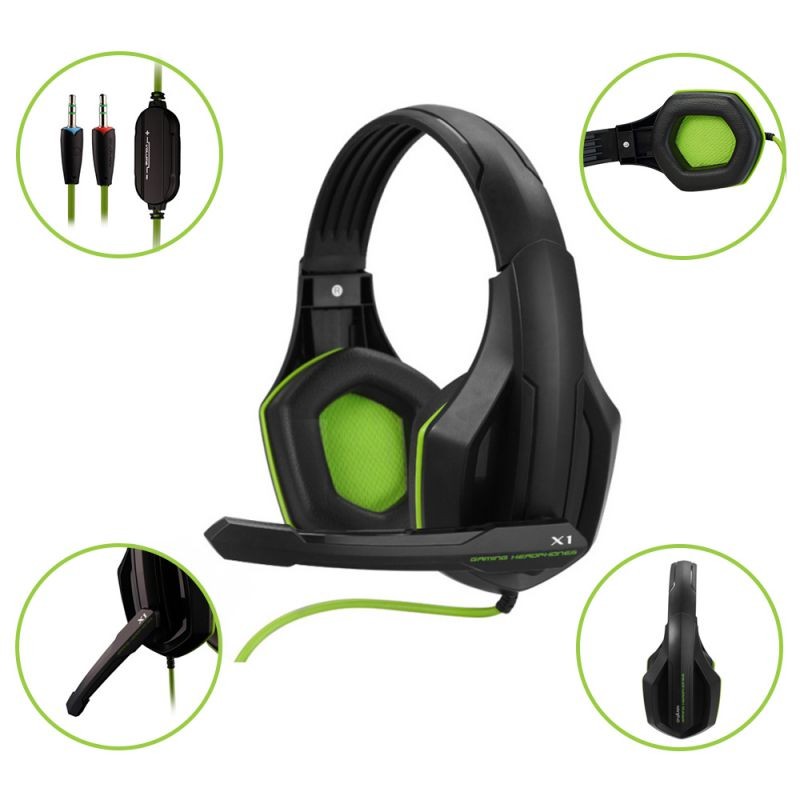 PS5, PS4 Gaming Headset, Joso 3.5mm Over Ear Headphone with Mic, Bass Stereo, Noise Cancelling, Volume Control, Soft Memory Earmuffs for Playstation 5 4, Nintendo Switch, PC, Laptop, Computer, Phone