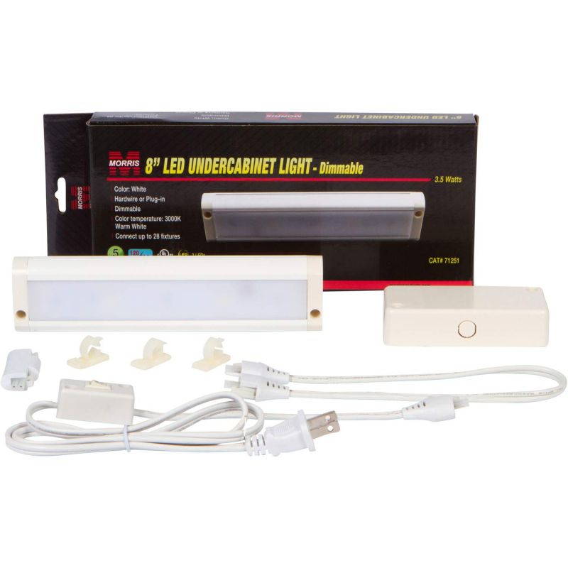Morris Products LED Dimmable Under Cabinet Light &ndash; 24  Dual Hardwire, Plug-in &ndash; Bronze &ndash; 5 LED, 11 Watts, 522 Lumens &ndash; Energy Efficient &ndash; for Lighting Work Surfaces, Kitchen Counter Tops