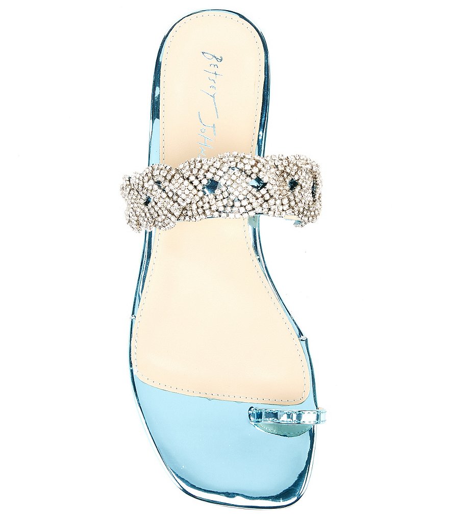 Blue by Betsey Johnson Indie Rhinestone Embellished Toe-Loop Detail Dress Sandals