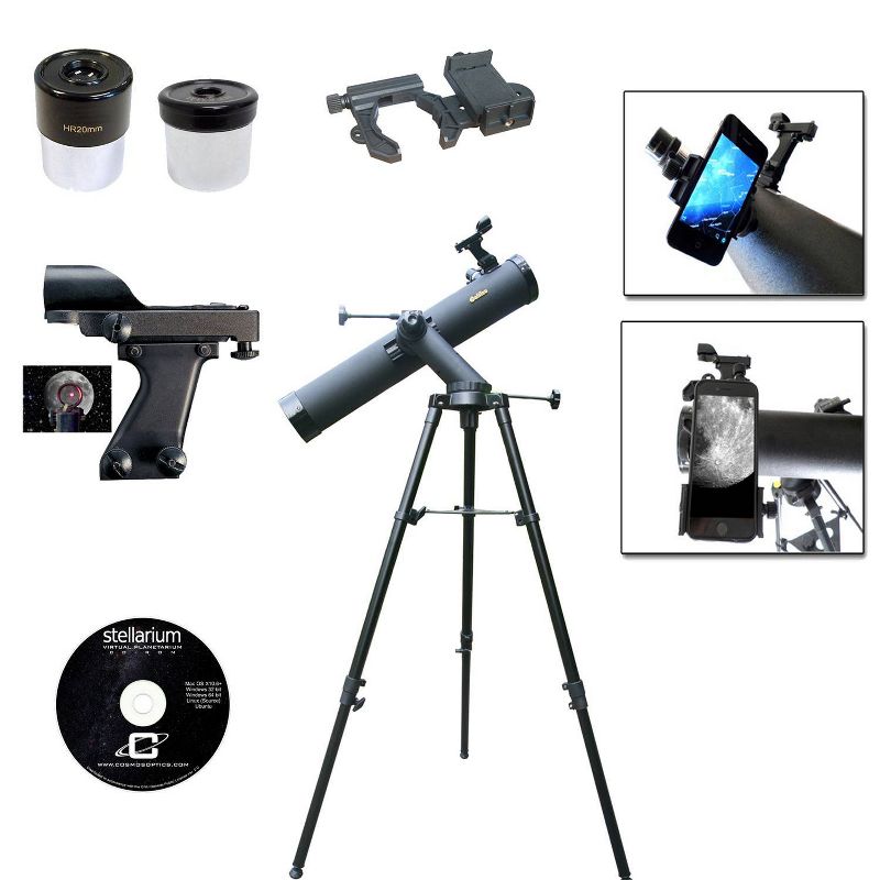Cassini 800mm x 60mm Astronomical and Terrestrial/Land Telescope Kit - white
