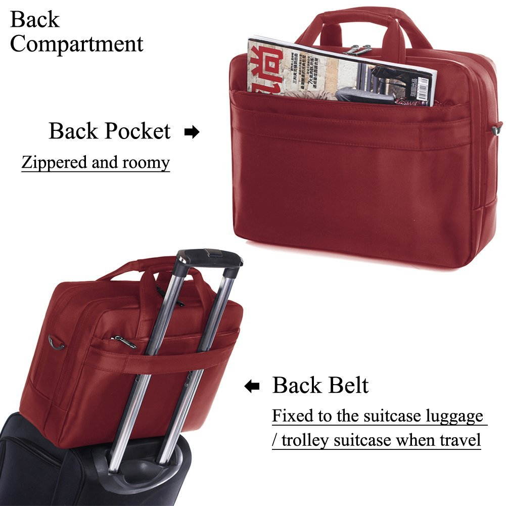 BRINCH(TM) Laptop Bag , 15.6 inch Nylon Waterproof Roomy Stylish Laptop Shoulder Messenger Bag Handle Bag Tablet Briefcase For 15-15.6 Inch Laptop/Tablet/Macbook/Notebook,Red