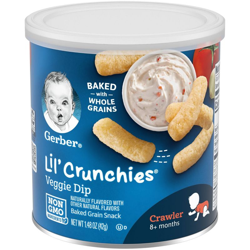 Gerber Lil' Crunchies Veggie Dip Baked Corn Baby Snacks - 1.48oz