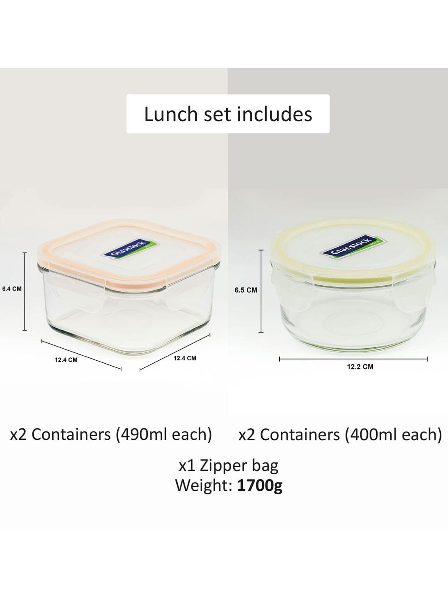 Glasslock Transparent Glass 490 ml Jars and Container