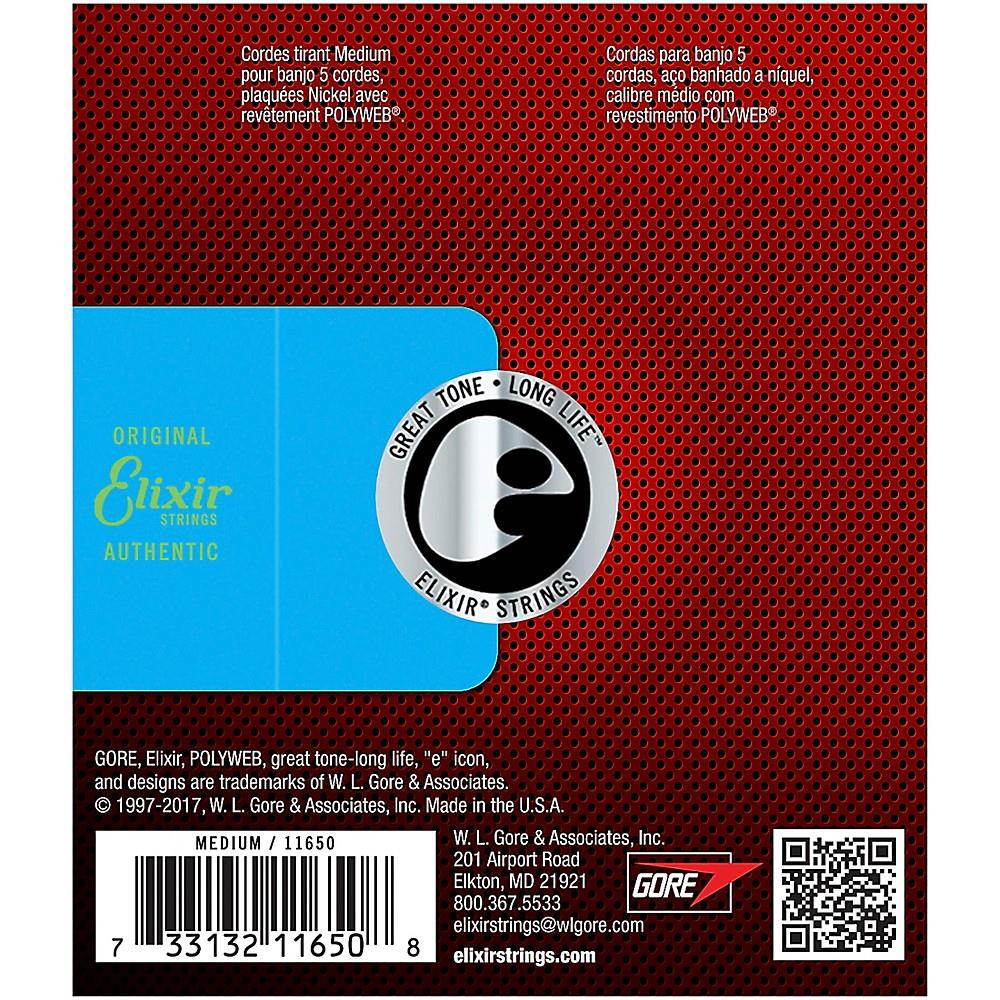 Elixir Banjo Medium - Polyweb
