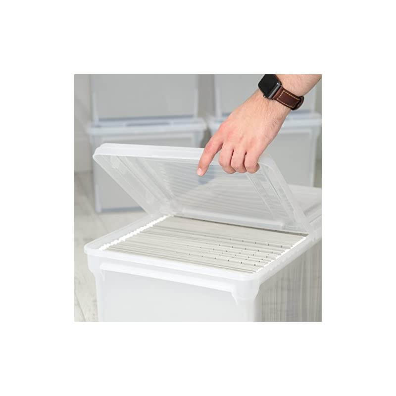 USA FB-31 Letter and Legal Size File Box, Large, Clear, 5 Count