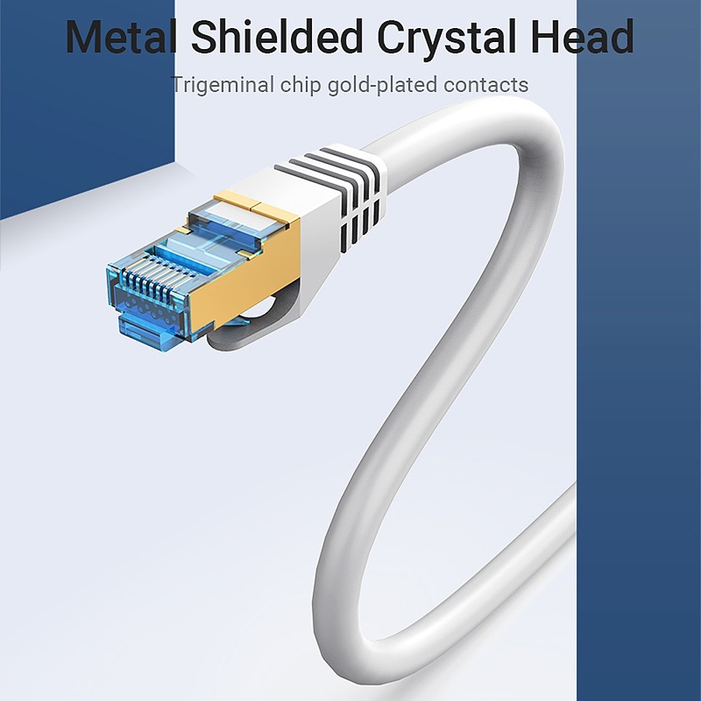 Vention Cat.7 10Gbps Network Cable RJ45 Dual Shielded SSTP Patch Cable Wire 10m