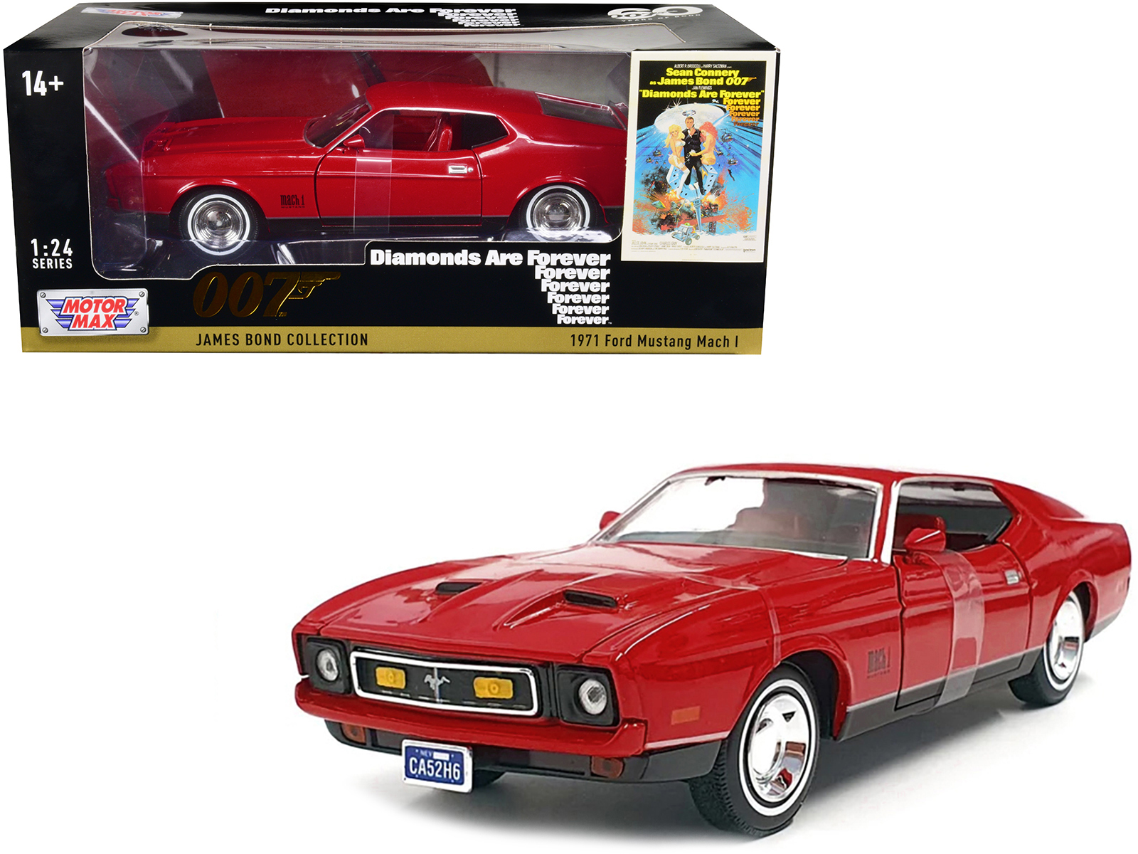 1967 Ford Mustang Shelby GT-500 Red Metallic and Gray Metallic with Star-Lord Diecast Figurine "Guardians of the Galaxy" "Marvel" Series 1/24 Diecast Model Car by Jada