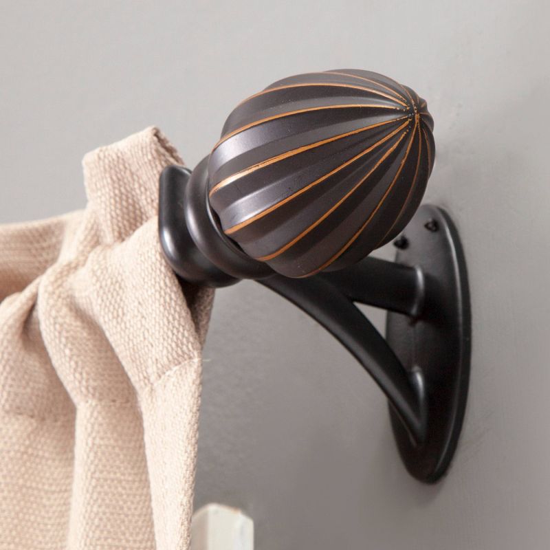 36"-66" Fast Fit Easy Install Bailey Adjustable Curtain Rod Oil Rubbed Bronze - Kenney