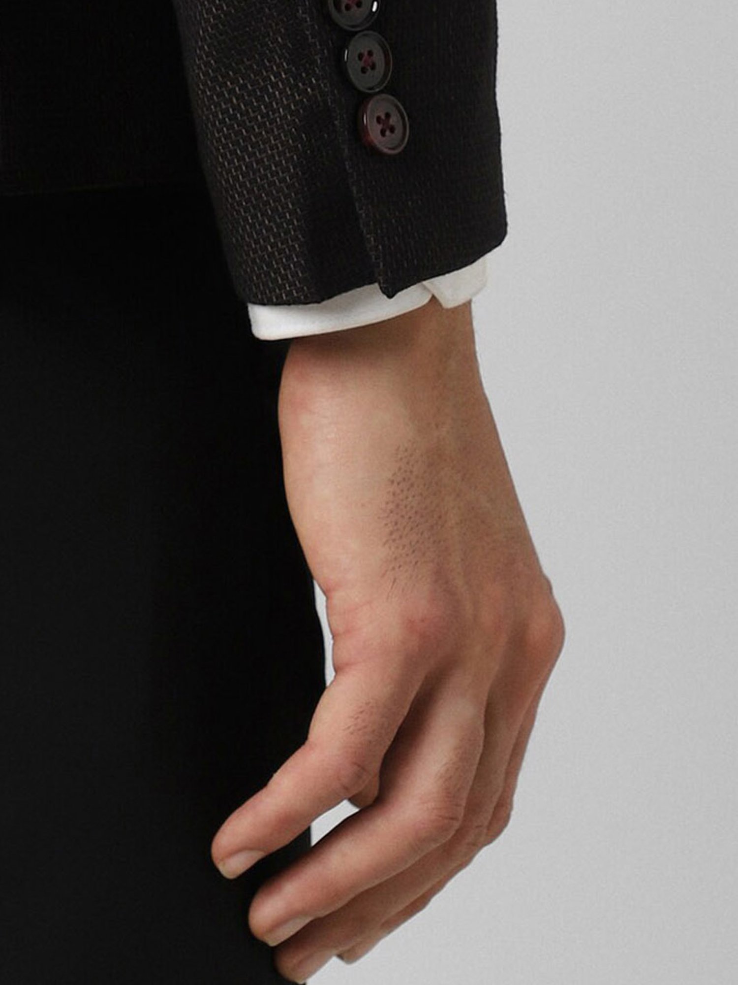 V Dot Black Skinny Fit Blazer