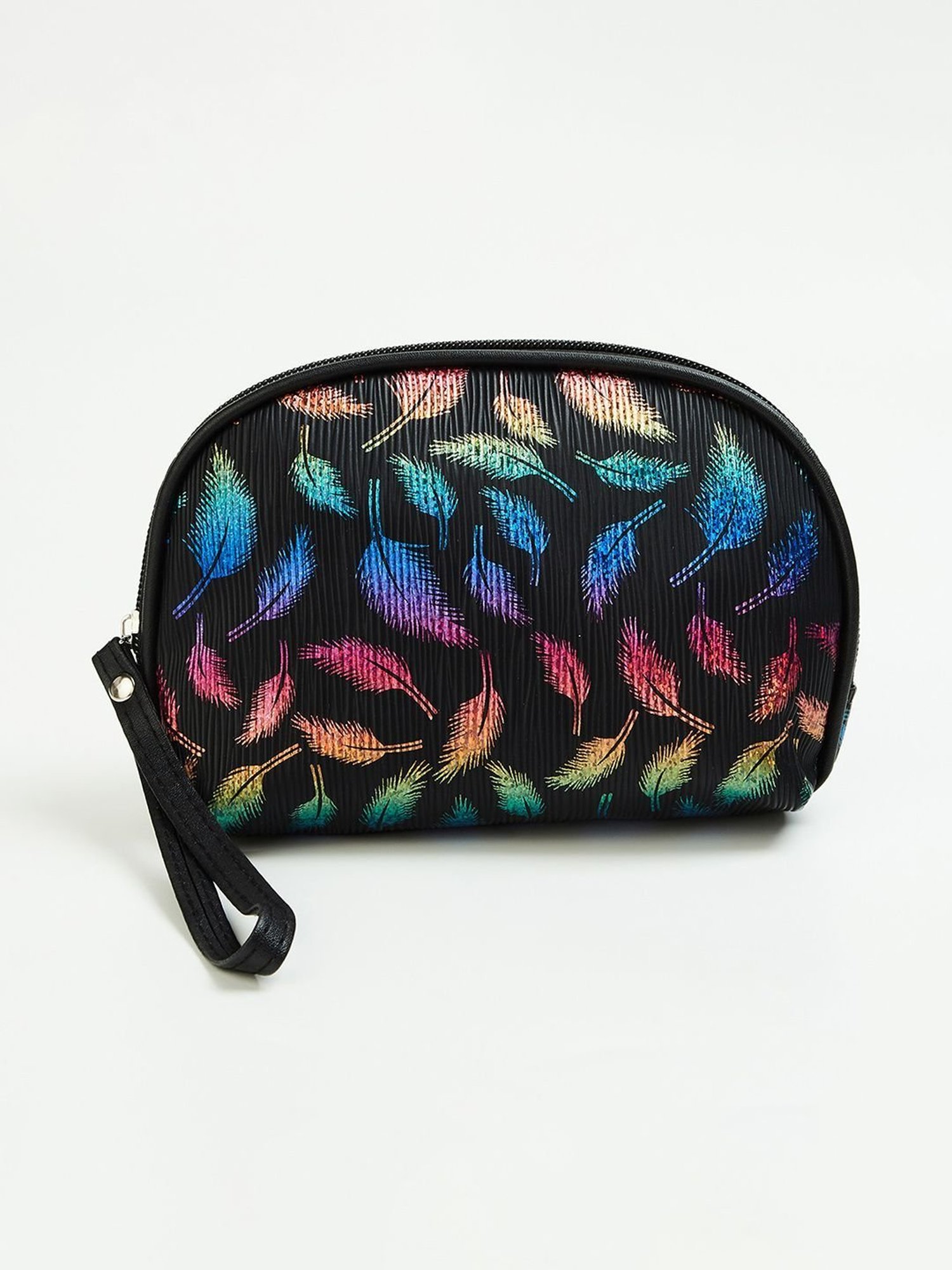 Ginger by Lifestyle Black & Pink Printed Free Size Toiletry Pouch