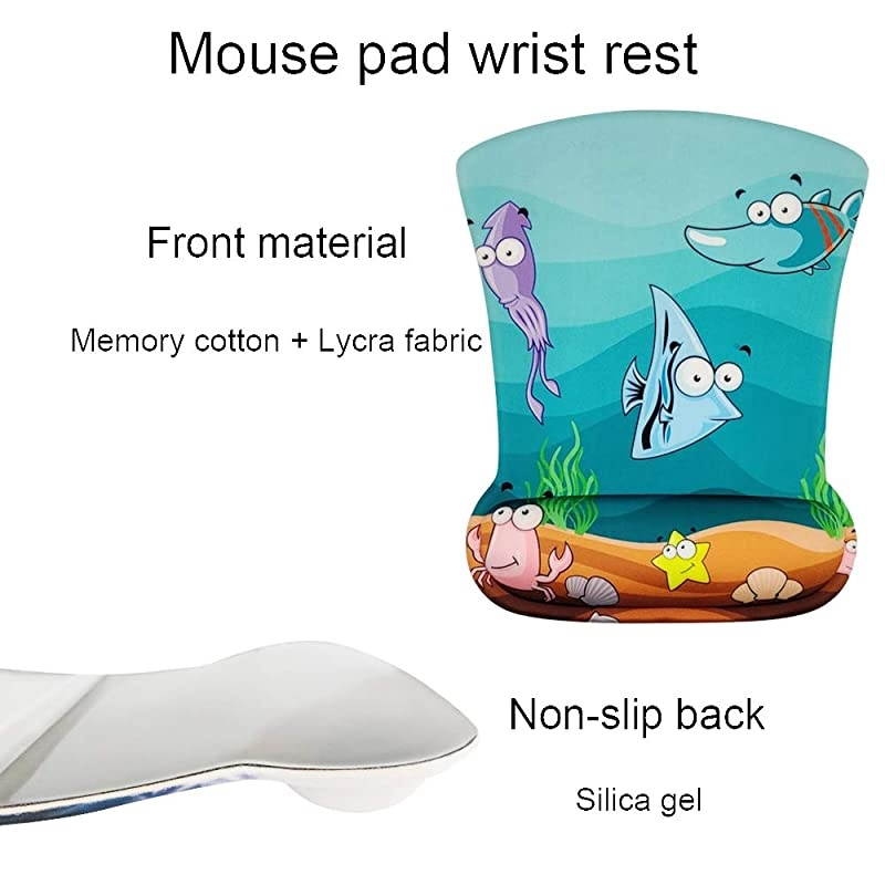 Keyboard Wrist Rest and Mouse Wrist Rest Support Mouse Pad Set,Non Slip Rubber Base Wrist Support with Ergonomic Raised Memory Foam for Easy Typing & Pain Relief