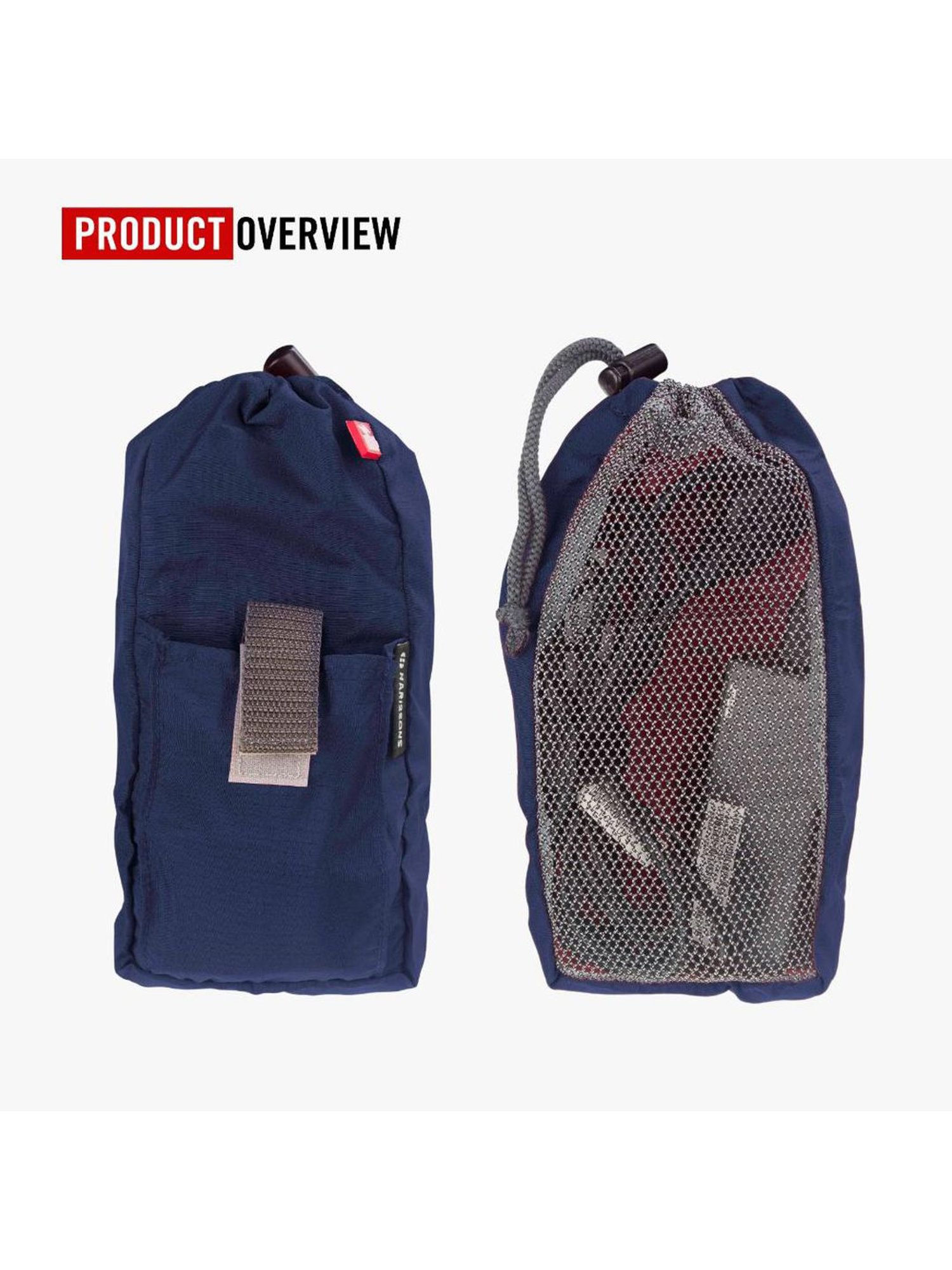 Harissons Navy Blue Polyester Solid Pouch