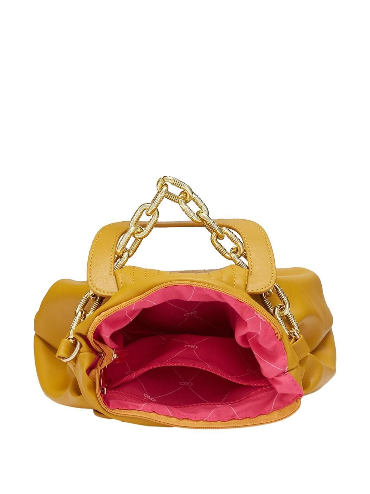 Globus Mustard Textured Medium Handbag