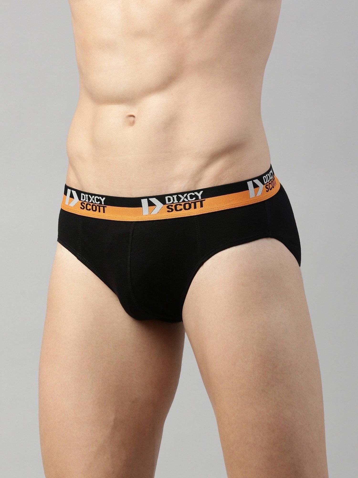 Dixcy Scott Originals Black Cotton Regular Fit Briefs - Pack Of 2