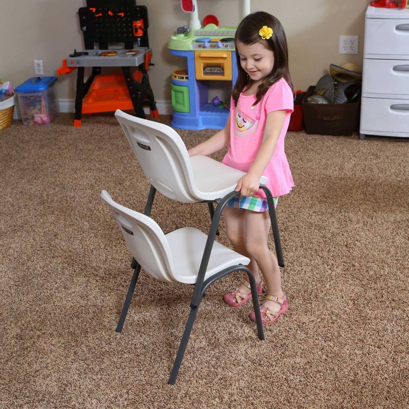 4pk Children's Commercial Stacking Chair Almond Brown - Lifetime