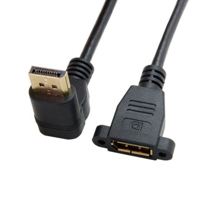 Jimier DisplayPort Display Port Male to Female 90 Degree Up Angled Extension Cable DP-015-UP