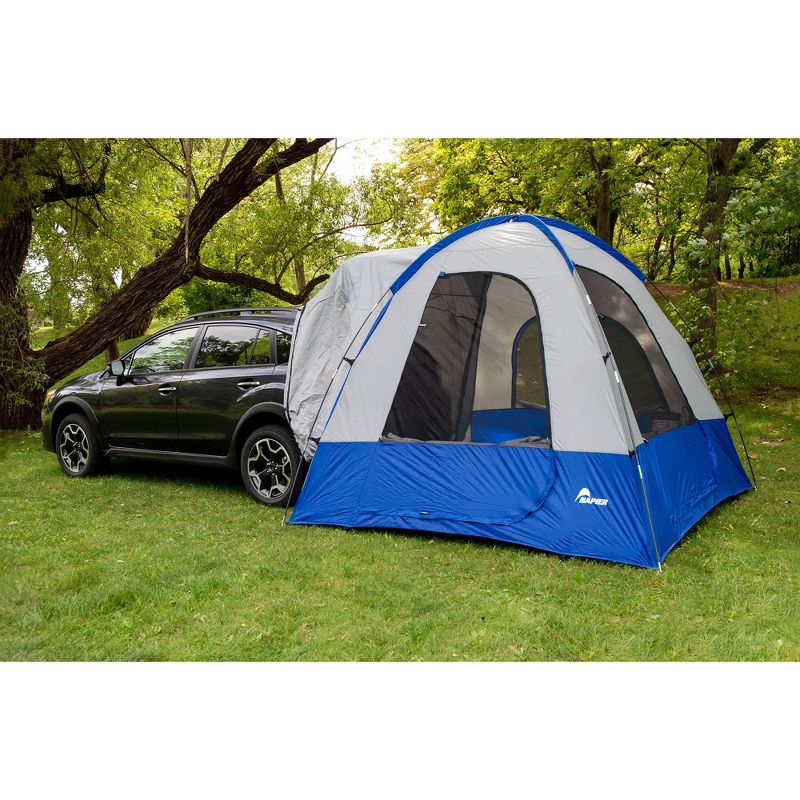 Napier Sportz Dome-To-Go Universal CUV/SUV/Van Vehicle Cargo Portable 3 Season 4 Person Outdoor Camping Ground Tent with Optional Awning, Blue/Gray