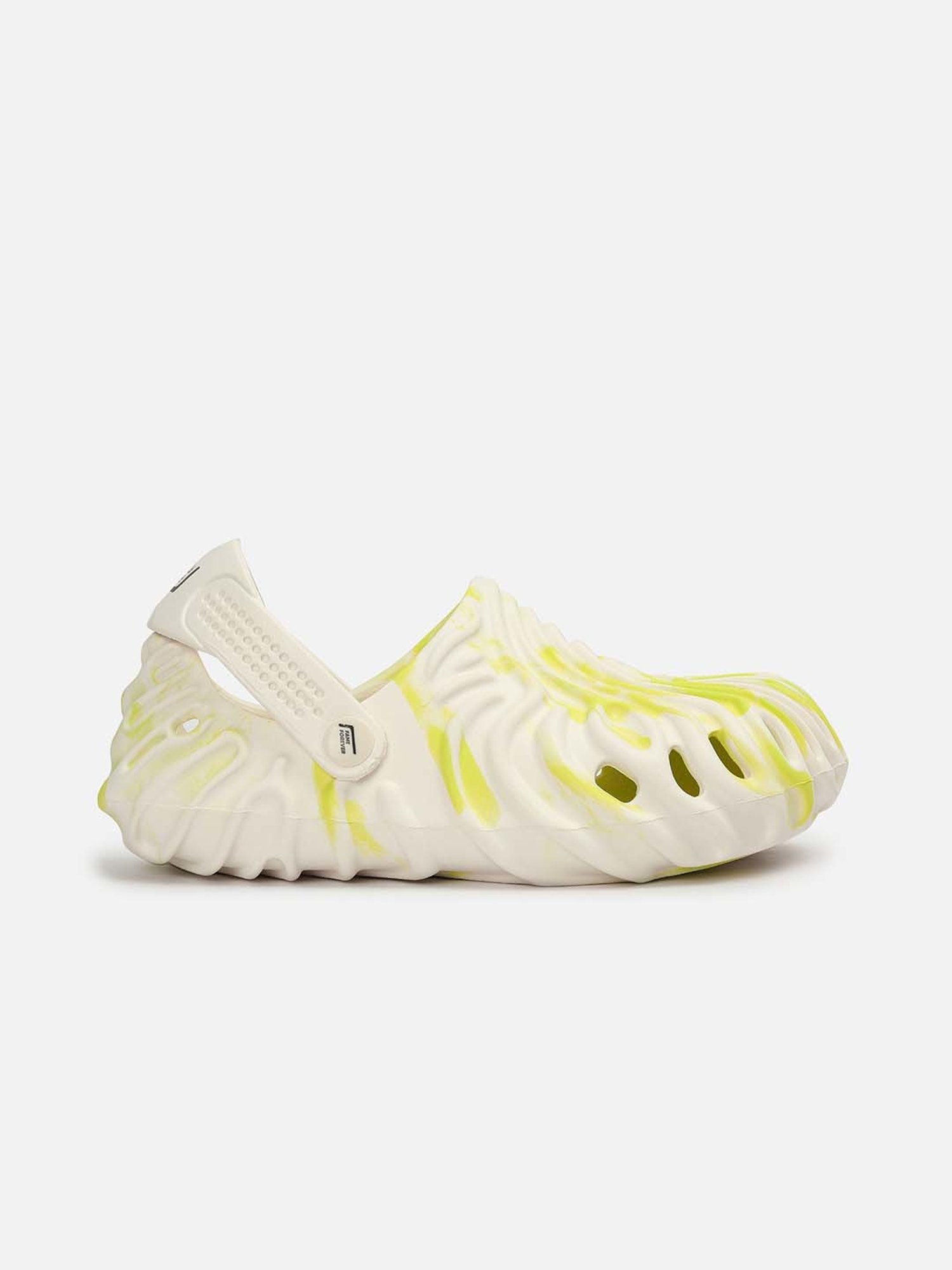 Fame Forever by Lifestyle Kids Off-White & Yellow Back Strap Clogs