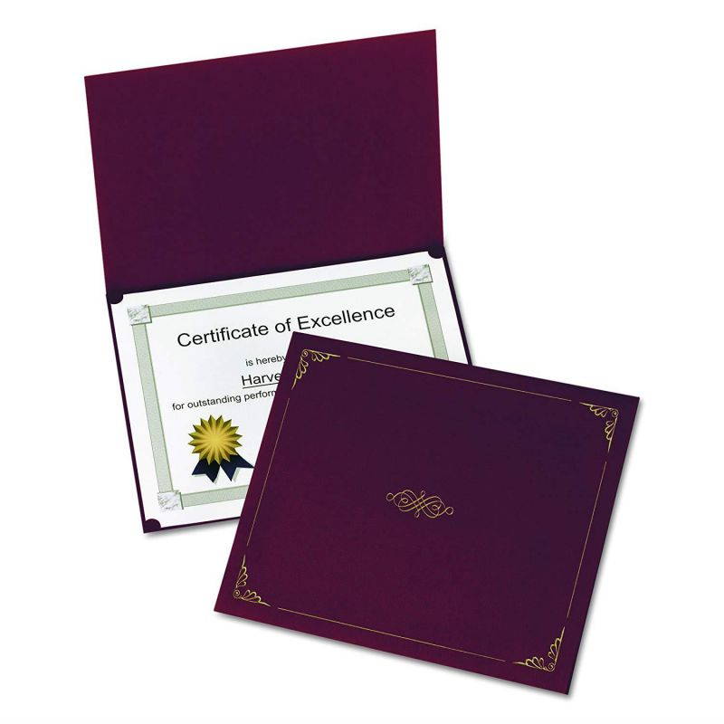 Oxford Certificate Holders, Letter Size, Burgundy, 5 per Pack5 (29900585BGD)