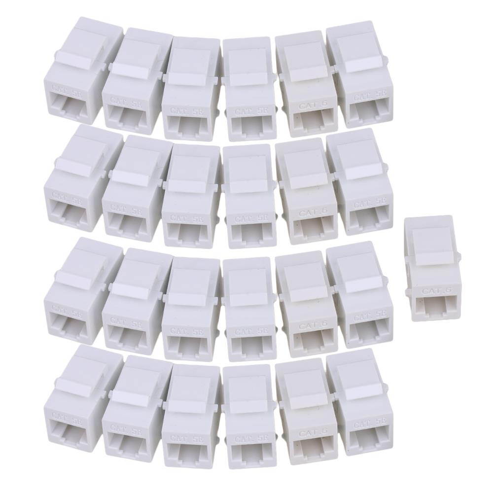 BQLZR 25 Piece Cat6 RJ45 Ethernet Inline Jack Coupler Keystone Latch Female to Female